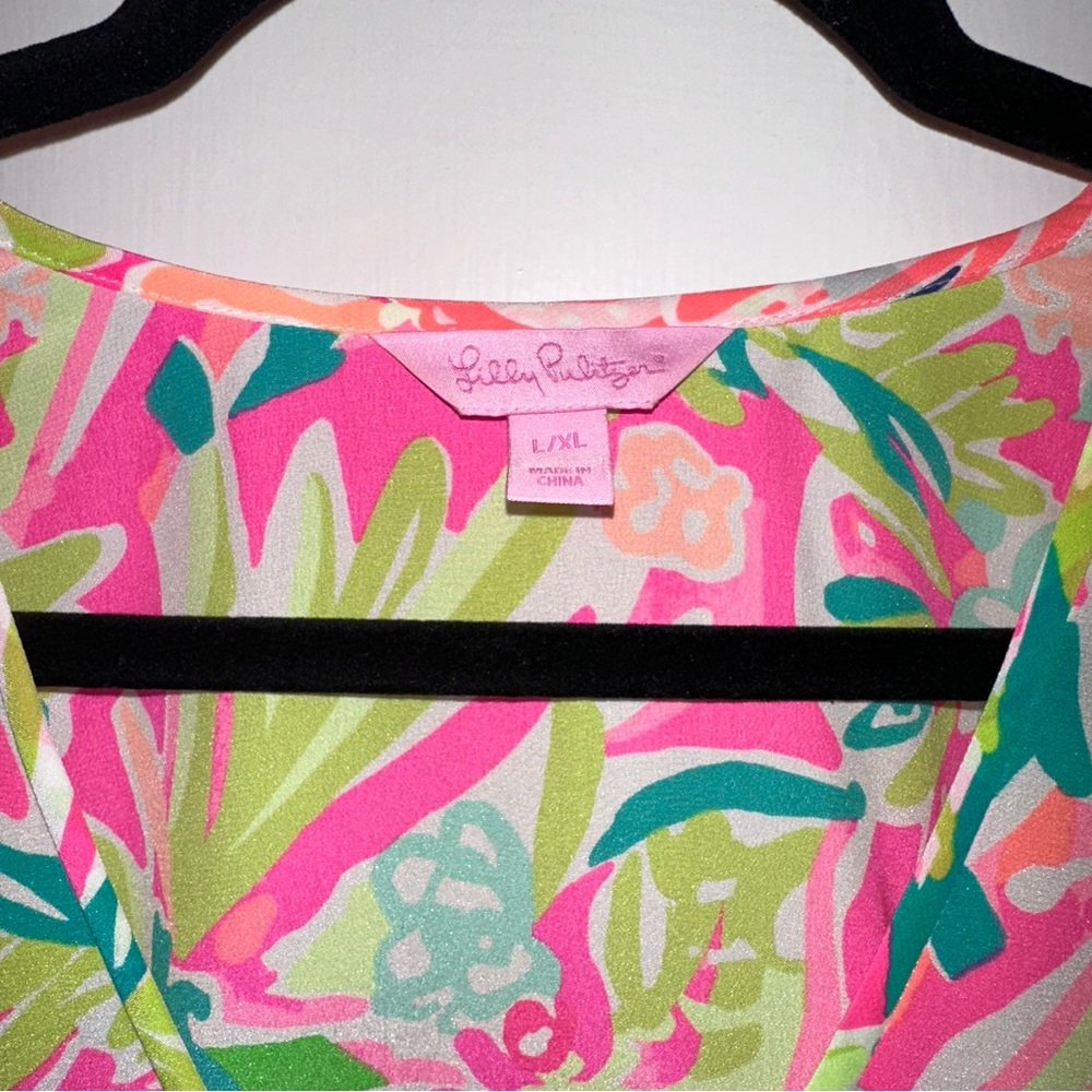 LILLY PULITZER Altin Silk Caftan Dress L/XL - Picture 4 of 5